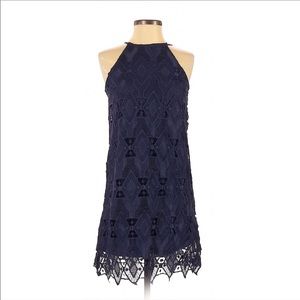 Xhileration | Navy Casual Lace Dress